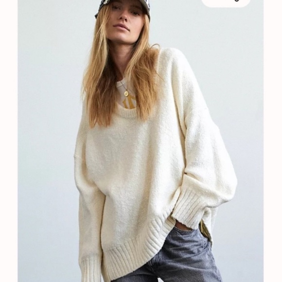 Free People Sweaters - Free People Brookside Tunic Sweater Scoop Neck Size Medium